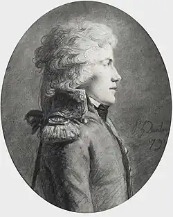 Victor von Gibelin, chalk drawing by Henri-Pierre Danloux, portrayed in Paris in 1791, probably at the Hôtel de Besenval