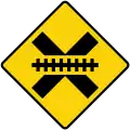 Vienna Convention sign (diamond shape, used in most Latin American countries except Argentina and formerly used in Ireland for railway crossings without gates and lights)