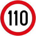 Maximum speed limit (110 km/h)
