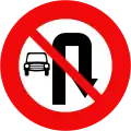 124b2: No right U-turn for cars