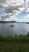 View of the harbour and the Sydney Harbour Bridge from Vaucluse