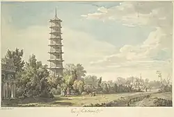 A view of the pagoda in 1763, a year after completion