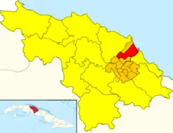 Batalla de Santa Clara seen in red