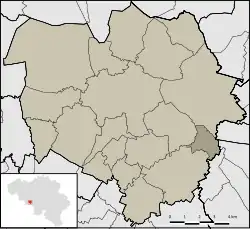 Location of Villers-Saint-Ghislain in Mons
