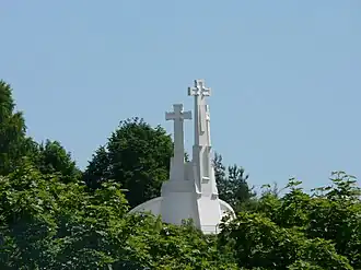 Three Crosses dedicated to the Franciscan martyrs of Vilnius who were killed during the reign of Algirdas and Kęstutis.