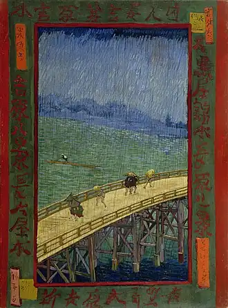 Bridge in the Rain (after Hiroshige) van Gogh, 1887