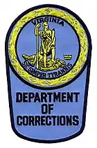 Uniform patch for the Virginia Department of Corrections