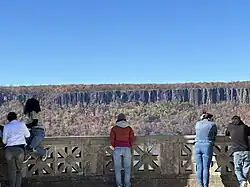 View of the Hudson River Palisades in winter