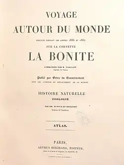Cover page of account of the voyage of the Bonite