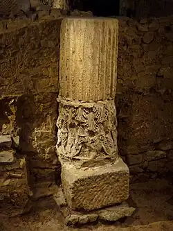 Remains of a Roman column in the Museum of the History of Barcelona.