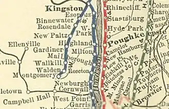 Map of the original Wallkill Valley rail line