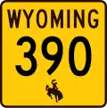 Wyoming Highway 390 marker