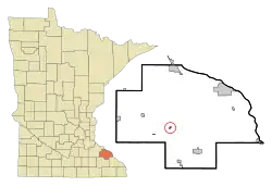 Location of Millville, Minnesota