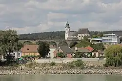 Emmersdorf as viewed from the Danube