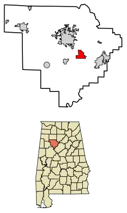 Location of Cordova in Walker County, Alabama