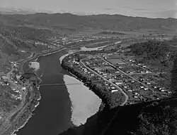 Wallsend (left) and Taylorville (right), the two major settlements of Brunner Borough