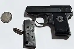 The Walther Model 9 pistol uses 6.35mm