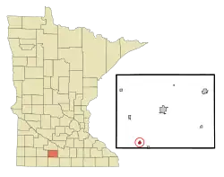 Location of Odin, Minnesota