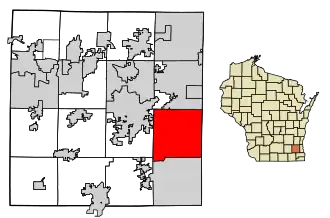 Location of New Berlin in Waukesha County, Wisconsin