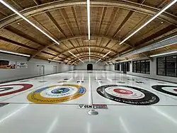 The Wauwatosa Curling Club's barrel-vaulted laminated pine timber ceiling, Jan 2025
