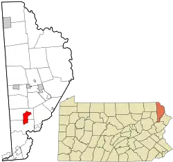 Location in Wayne County and the state of Pennsylvania.