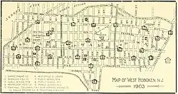 Location of West Hoboken