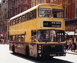 West Midlands PTE AV type bodied Volvo Ailsa B55, pictured in Birmingham in 1982