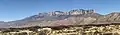 Shumard Peak centered, Guadalupe Peak to right. From West.