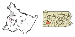 Location of Irwin in Westmoreland County, Pennsylvania.