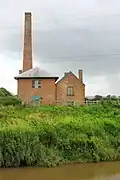 Westonzoyland Pumping Station, viewed from the River Parrett Trail