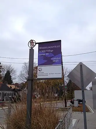 Historic Marker notes 1825 beginning of Wheelockville as a village