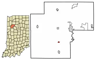 Location of Chalmers in White County, Indiana.