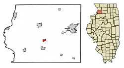Location of Lyndon in Whiteside County, Illinois.