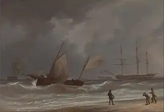 William Joy, A Lugger Driving Ashore in a Gale (Yale Center for British Art)