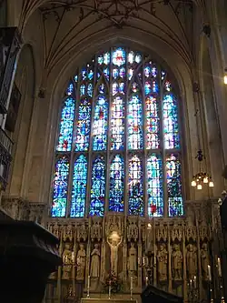 Chapel's east window with Victorian stained glass