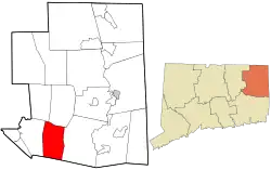 Scotland's location within Windham County and Connecticut