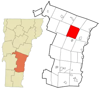 Location in Windsor County and the state of Vermont.