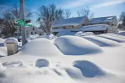 The snow in Town Line, New York, on November 17