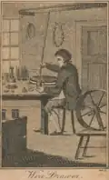 Engraving of a wire-drawer in his workshop
