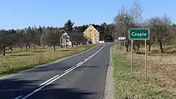 Wjazd do Czapli od strony Pielgrzymki