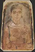 Funerary portrait of a woman. Probably from Antinoöpolis, c. 250–300 AD (Menil Collection)
