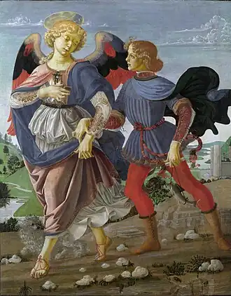 Workshop of Andrea del Verrocchio, Tobias and the Angel ( 1470–1475)
