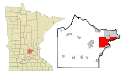 Location of the city of St. Michael within Wright County, Minnesota