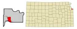 Location within Wyandotte County and Kansas