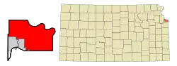 Location within Wyandotte County and Kansas