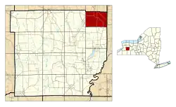 Location within Wyoming County and New York