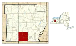 Location within Wyoming County and New York