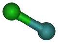 Ball-and-stick model of xenon monochloride