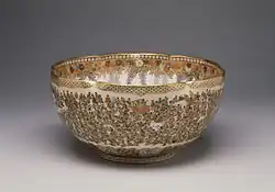 Satsuma ware bowl with a multitude of women, Meiji period, c. 1904, by Yabu Meizan