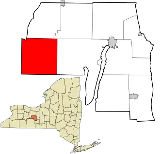 Location in Yates County and the state of New York.